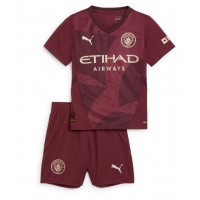 Camiseta Manchester City Erling Haaland #9 Tercera Equipación para niños 2024-25 manga corta (+ pantalones cortos)